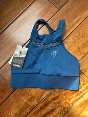 NWT Craft Spartan Blue Athletic Sports Bra with Mesh Detail